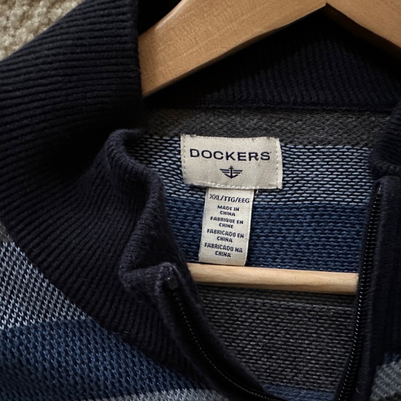 Dockers Striped Pullover 1/4 Zipper Sweater Size XXL - Picture 2 of 6